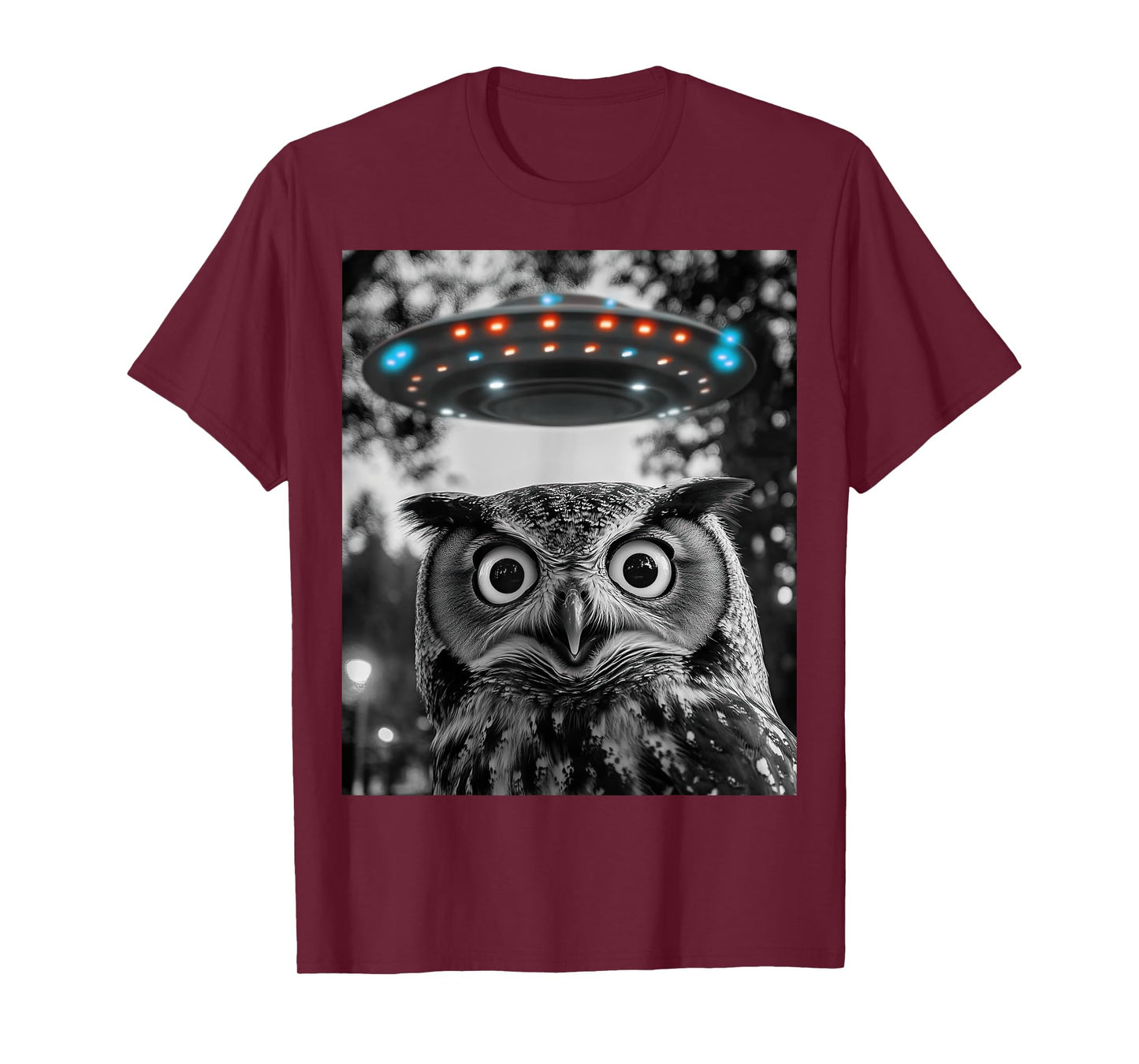 Owl Selfie With Alien UFO Men Women Boys Girls Kids T-Shirt