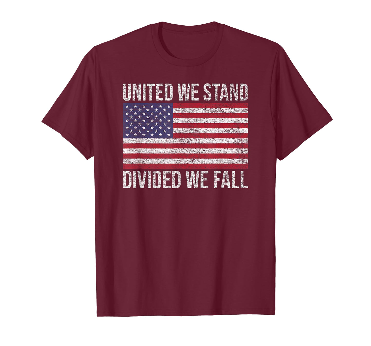 USA FLAG UNITED WE STAND DIVIDED WE FALL AMERICAN PATRIOT T-Shirt