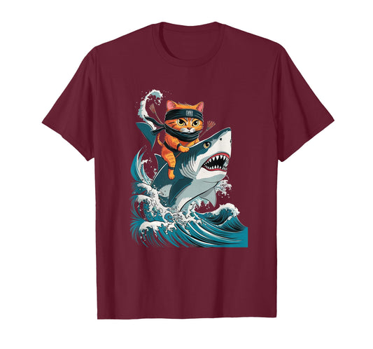 Samurai Cat Ninja Aesthetic Japanese Katana Tokyo culture Men Women Kids T-Shirt