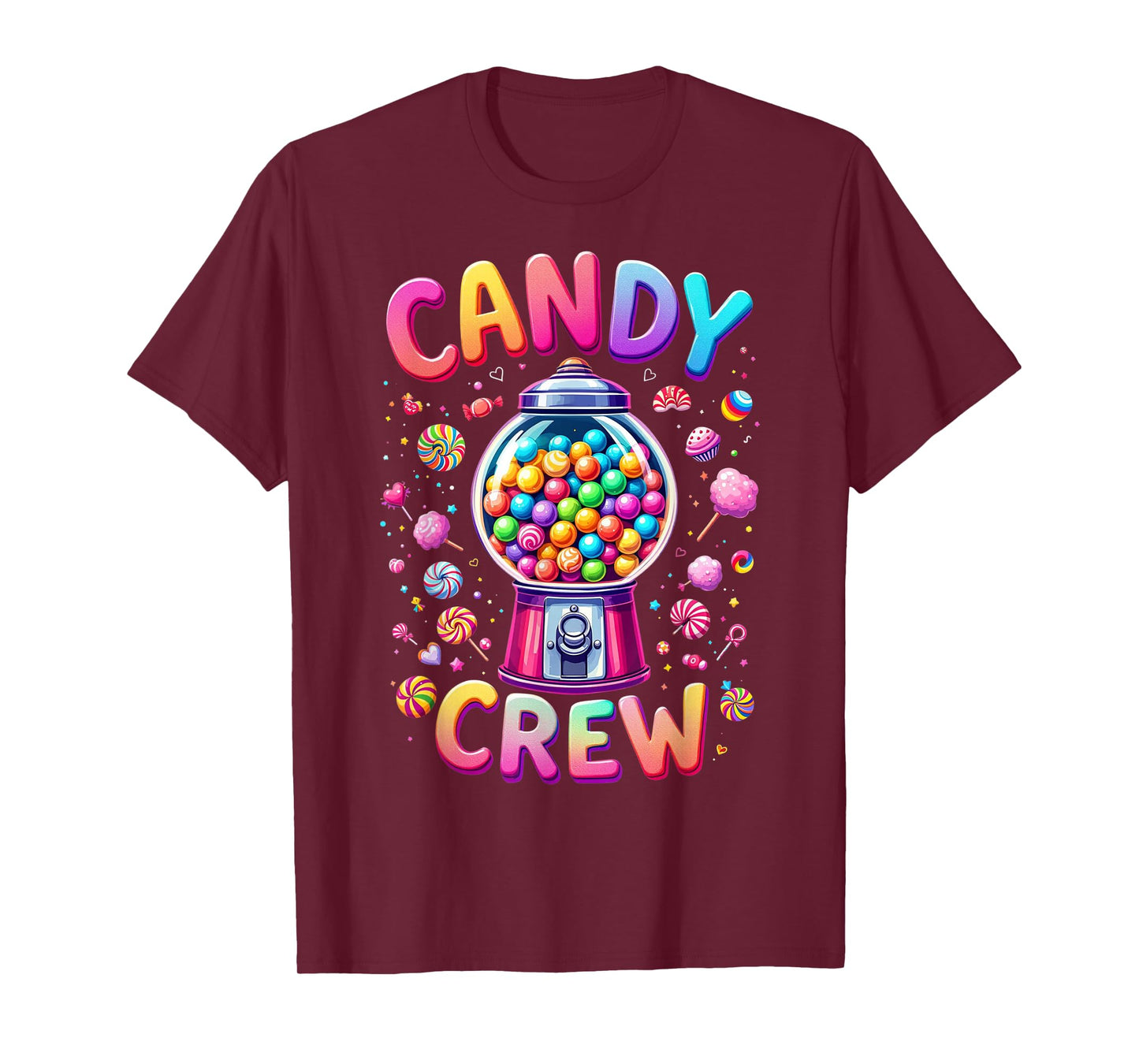 Funny Candy crew Women & Teens Retro Colorful Candy Squad T-Shirt