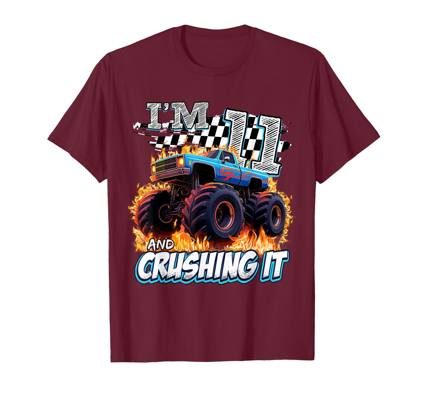 11 Year Old Boys Monster Truck It's My 11th Birthday Party T-Shirt