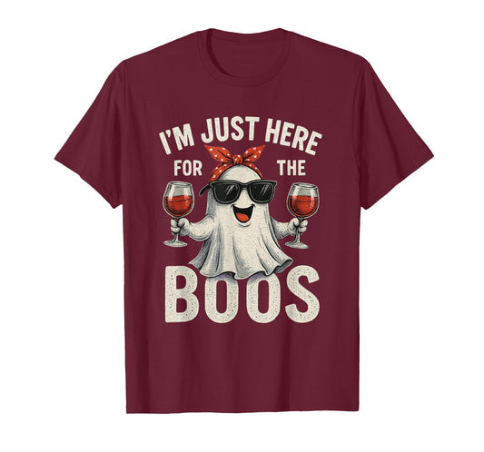I'm Just Here for The Boos Halloween Women Ghost Cute Funny T-Shirt
