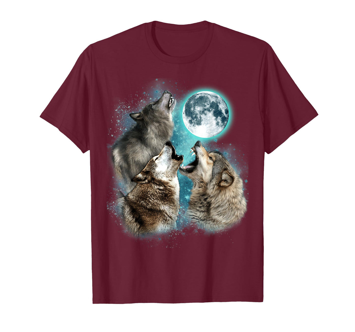 3 Wolf Moon Howling Wolf Head Funny Wolves For Men Women T-Shirt