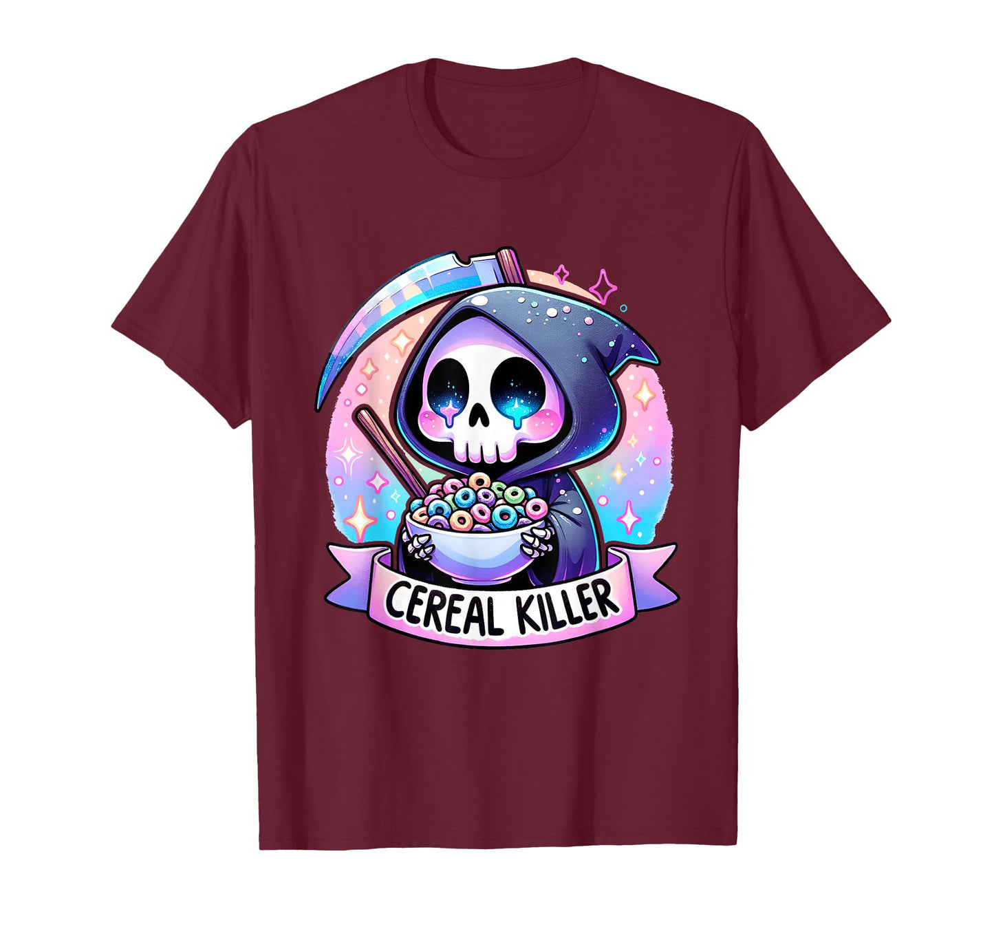 Cereal Killer Breakfast Cereal Bowl Cereals Skull Skeleton T-Shirt
