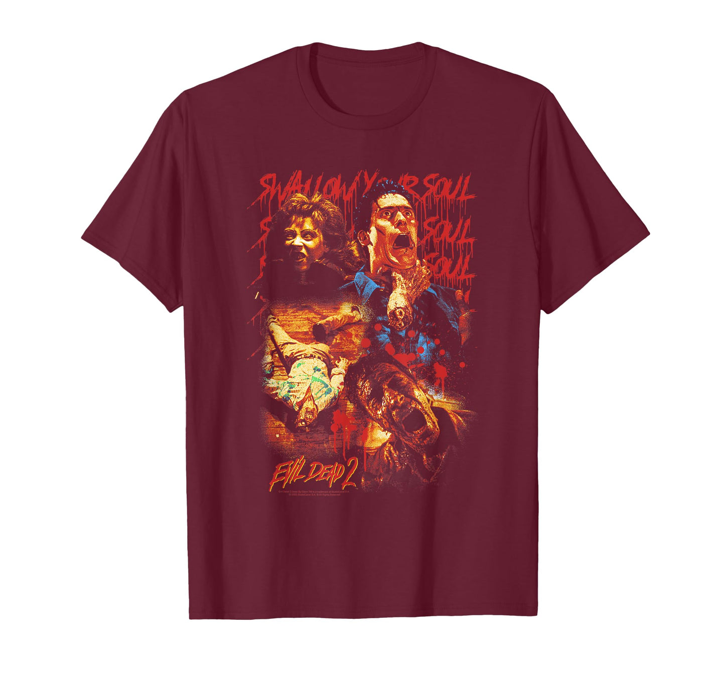 Evil Dead 2 Swallow Your Soul Collage Horror Movie T-Shirt
