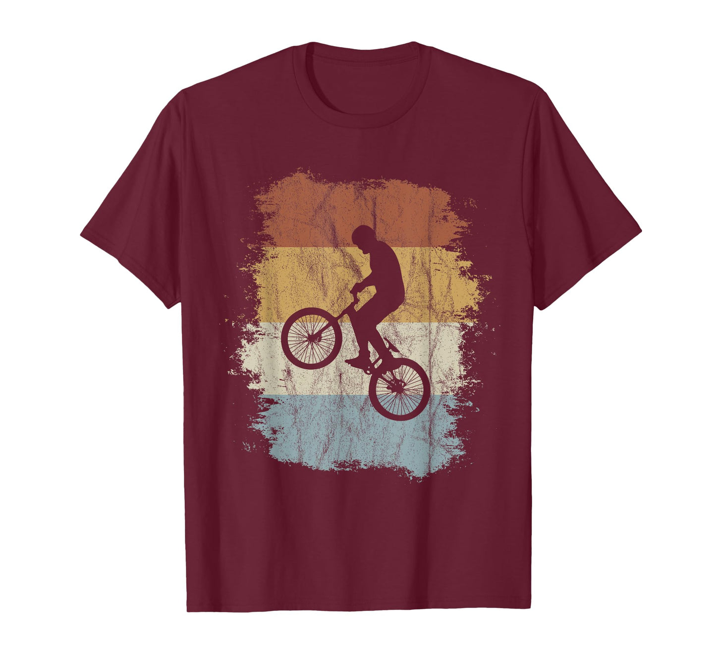 Rad Eighties Retro Bike Silhouette BMX Wheelie T-Shirt