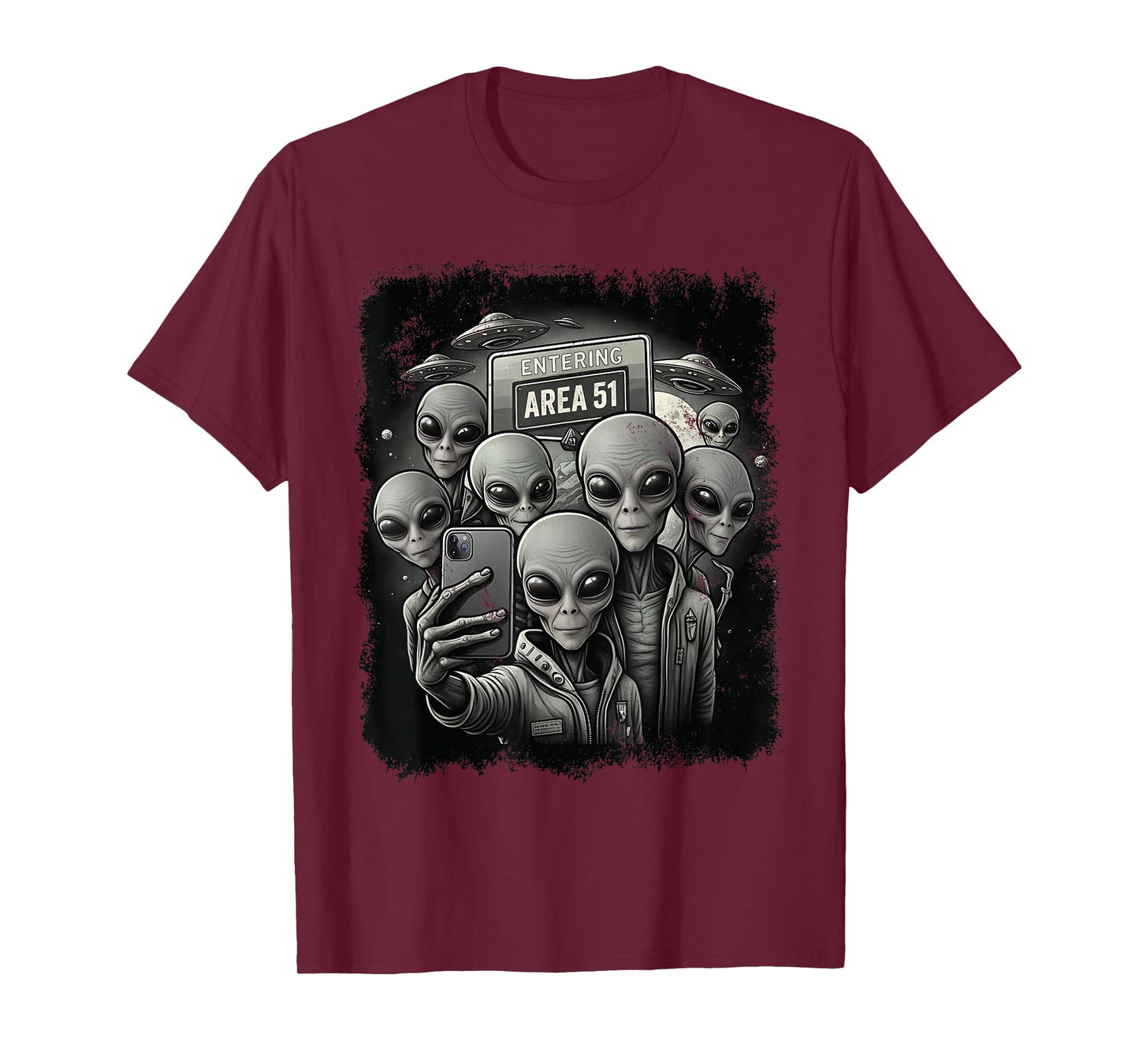 Happy Aliens Selfie Area 51 Funny UFO UAP Extraterrestrial T-Shirt