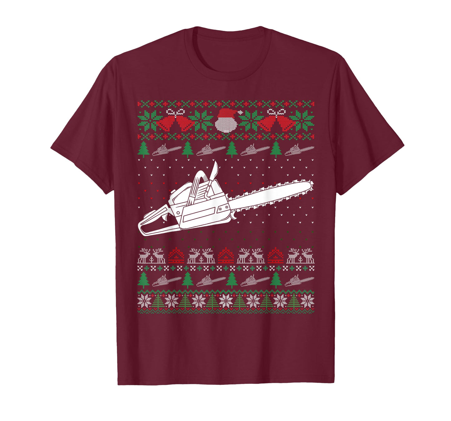 Funny Christmas Chainsaw Lovers Ugly Xmas Sweater Pajamas T-Shirt