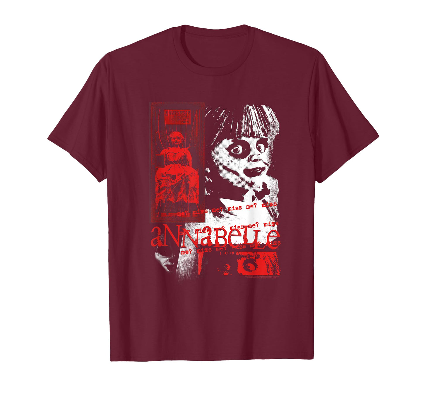 Annabelle High Contrast Zine Collage Horror Movie T-Shirt