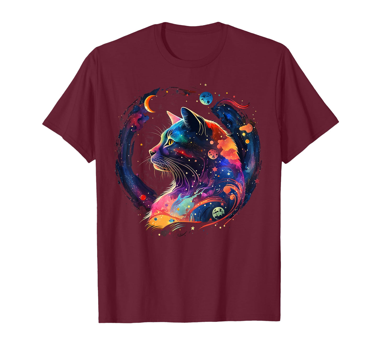 Astronaut Outer Space Kitty on Galaxy Cat Lover T-Shirt