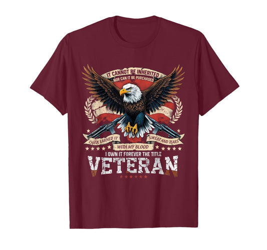 Veteran Blood Sweat Tears Eagle Military Pride Tee T-Shirt