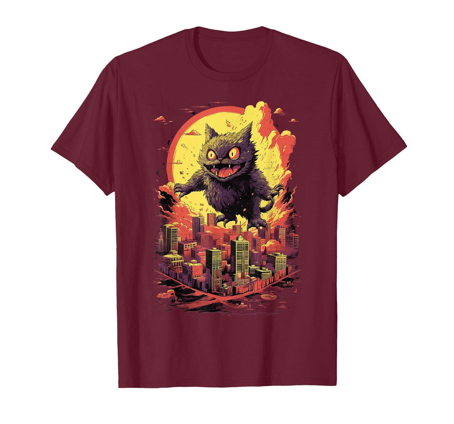 catzilla cat jumping for lover of big cats kitty kitten T-Shirt