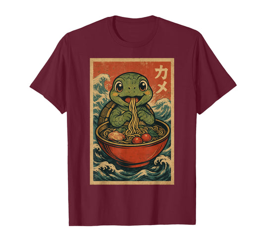 Turtle Ramen Japanese Funny Graphic Tees Kawaii T-Shirt
