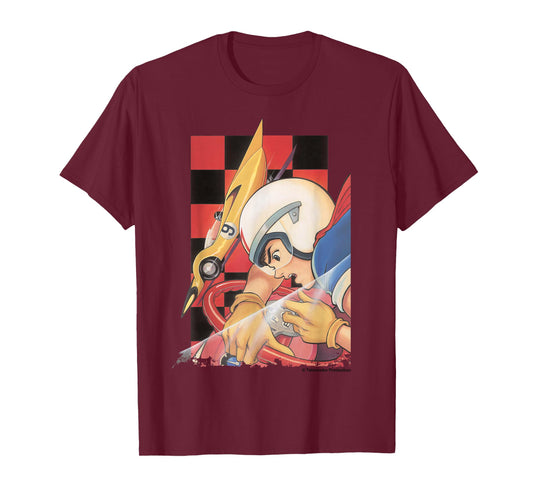 Manga Speed Racer Red Checkered T-Shirt
