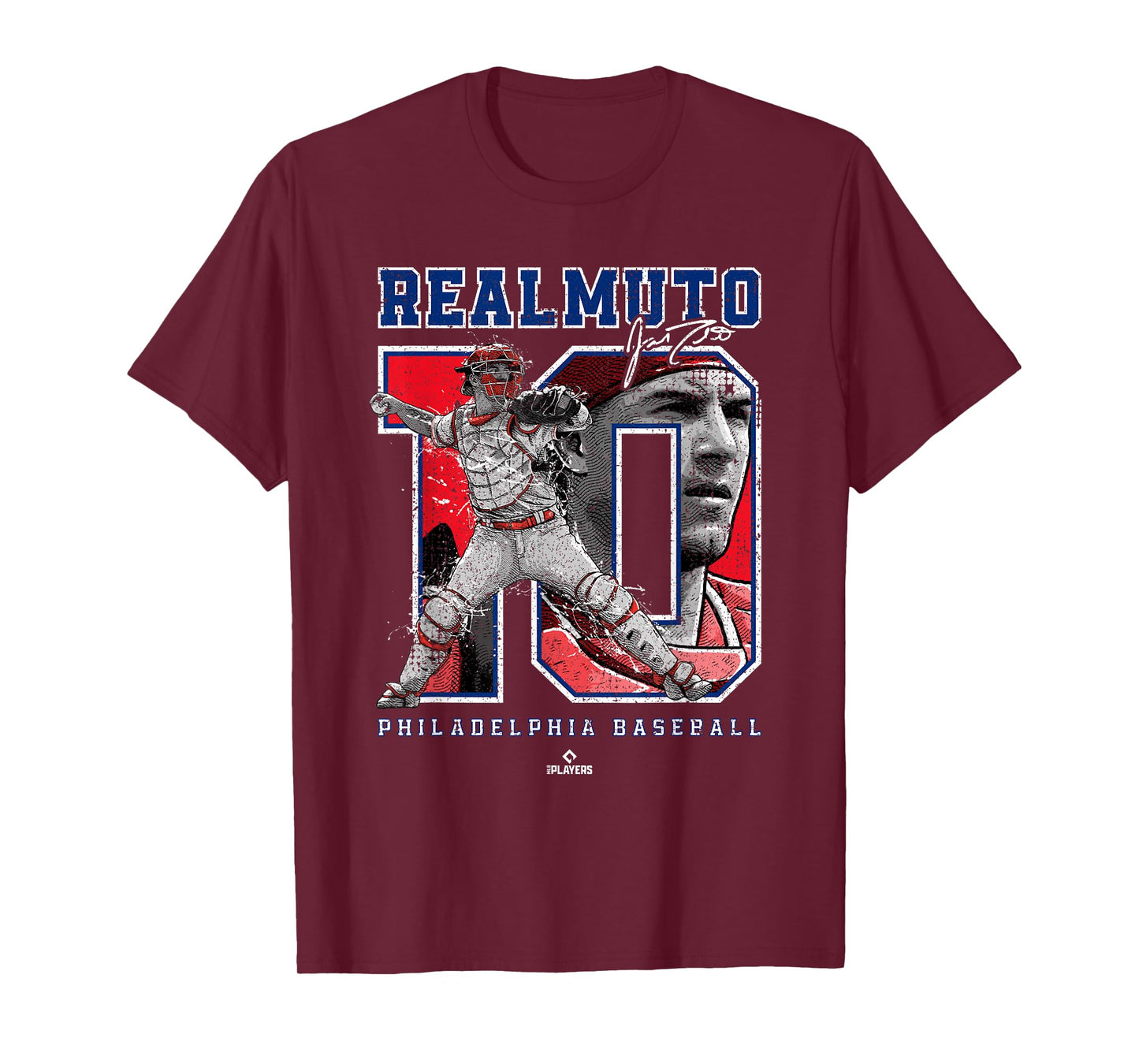 Number and Portrait JT Realmuto Philadelphia MLBPA T-Shirt