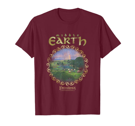 The Lord of The Rings Middle Earth Framed Landscape Movie T-Shirt