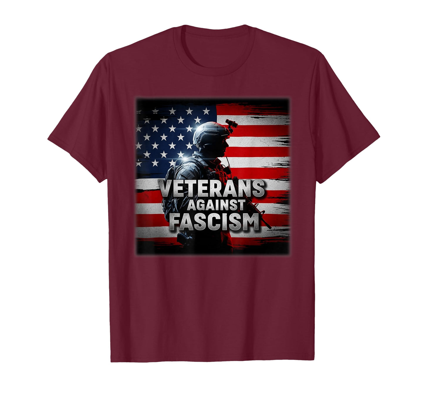 Veterans Against Fascism Vintage US Army Patriotic Soldier T-Shirt