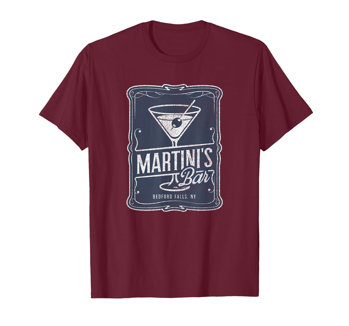 Martini’s Bar Retro Design, Vintage Bedford Falls Cocktail T-Shirt