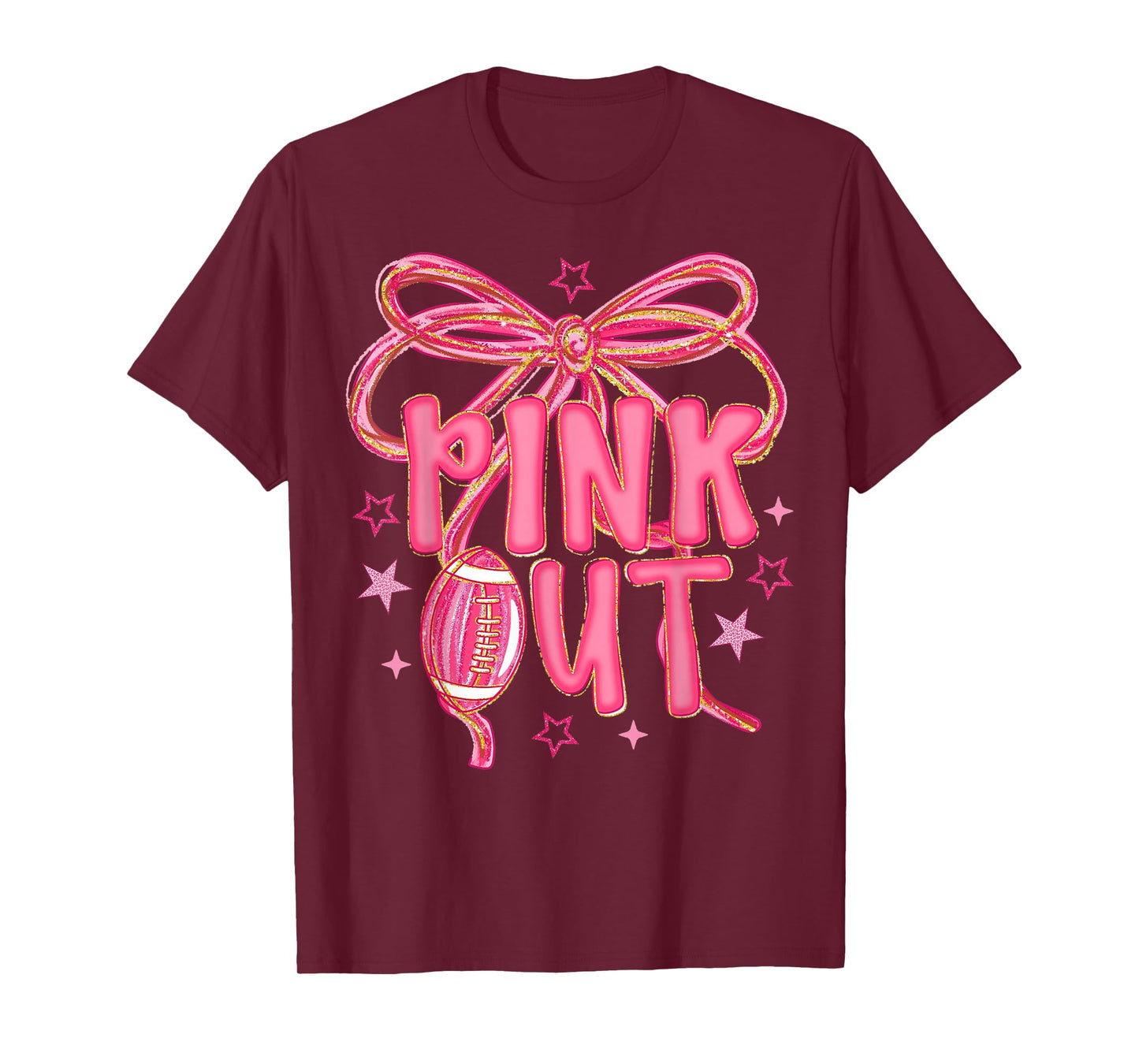 Football Pink Out Breast Cancer Football Game Day T-Shirt