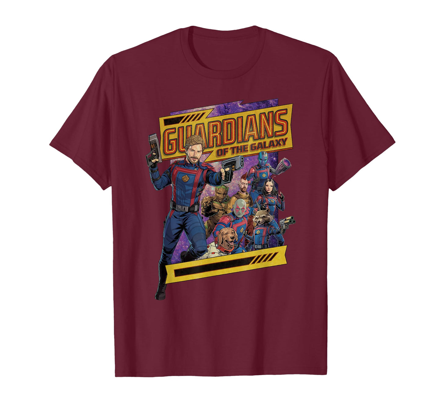 Marvel Guardians of The Galaxy Volume 3 Comic Style and Logo T-Shirt