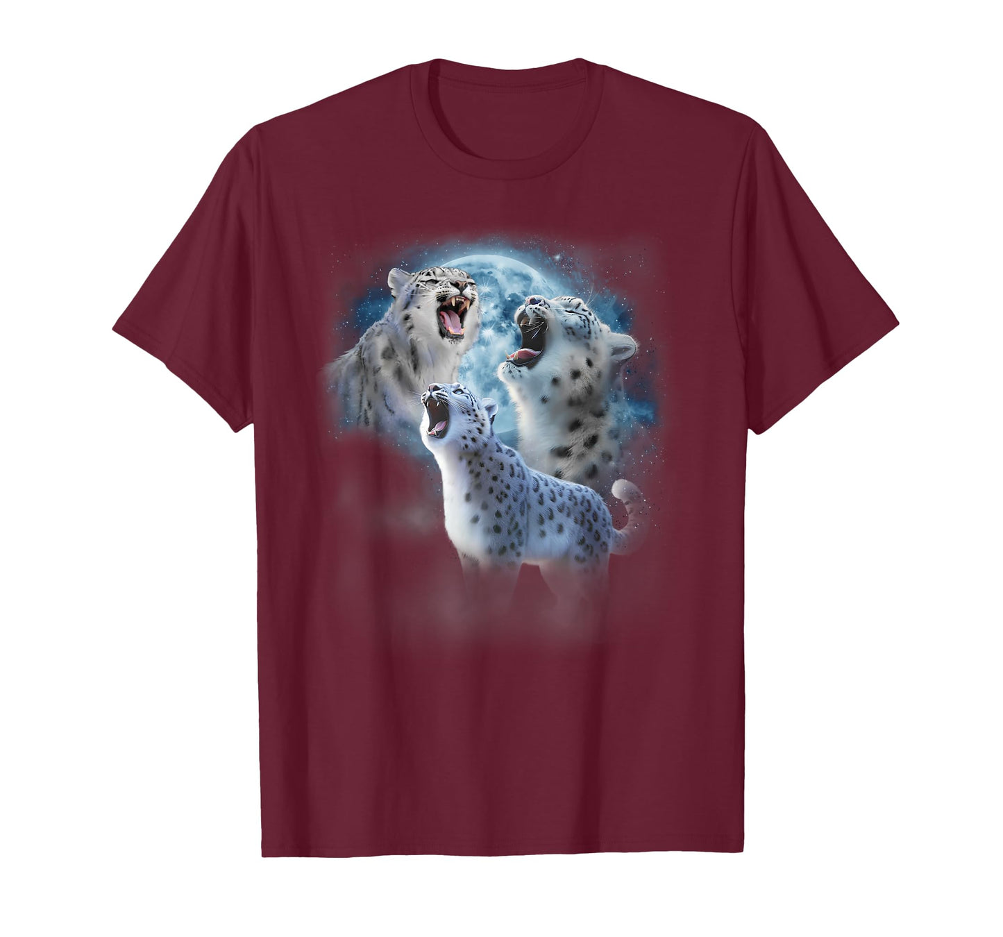Snow Leopard Shirt - Funny Snow Leopards Howling at the Moon T-Shirt