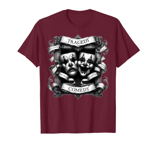 Comedy Tragedy Masks Theater & Drama Thespian Mask Art T-Shirt