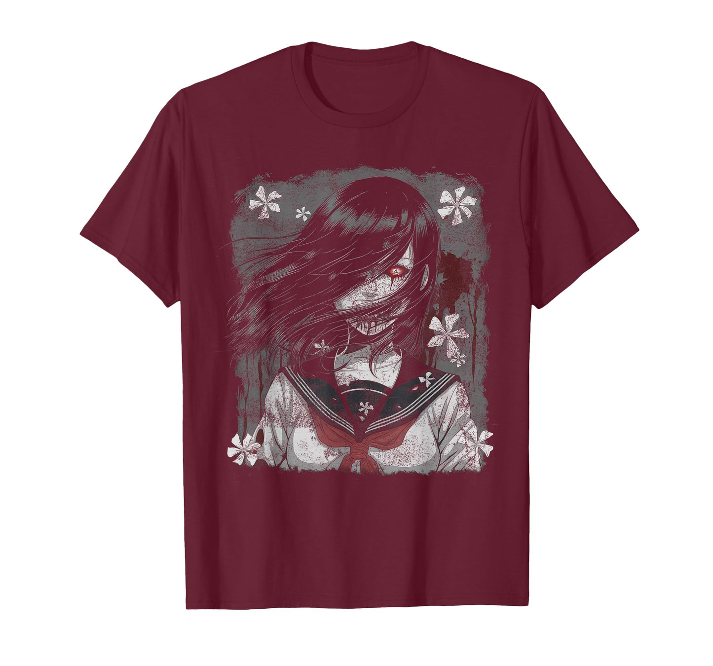 Horror Dark Anime Manga Japan Japanese Creepy Goth Gothic T-Shirt - Women, Children - Black - Small - Short Sleeve - T-Shirt - Gothic - Emo, Horror Fans