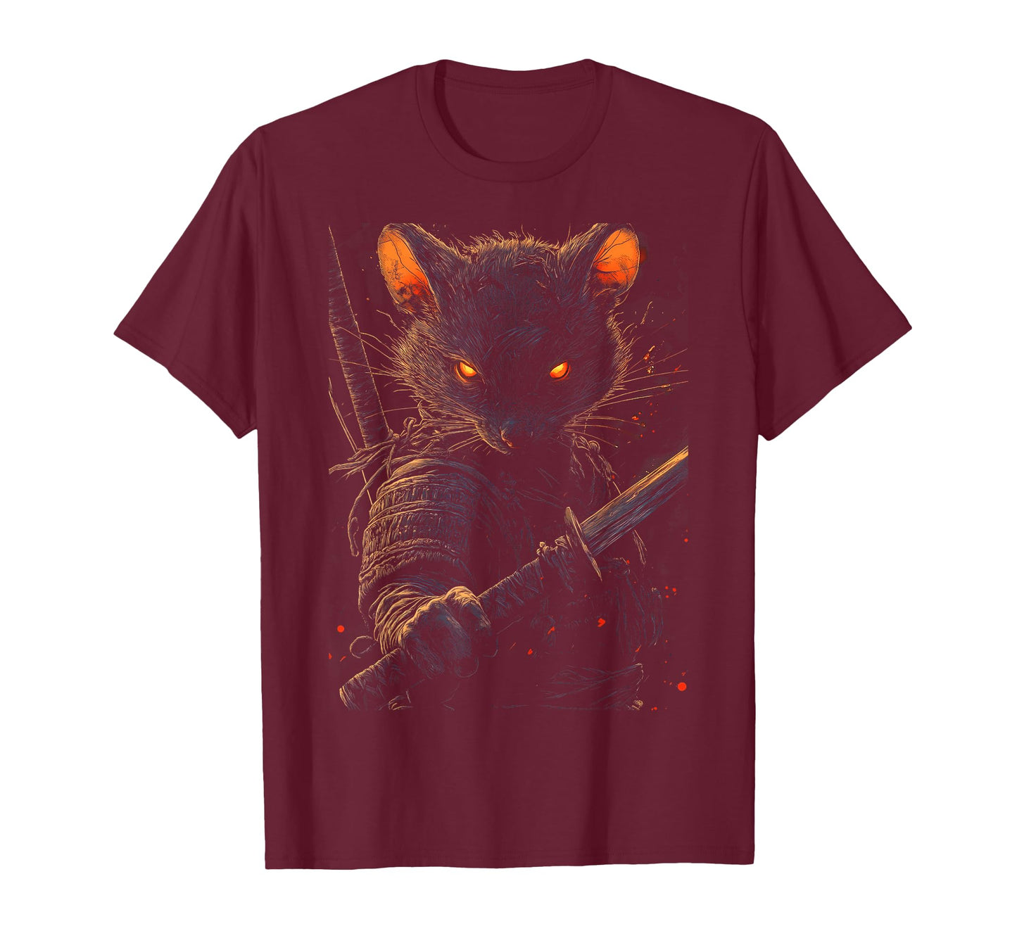 Samurai Mouse Japanese Warrior with Katana Sword T-Shirt