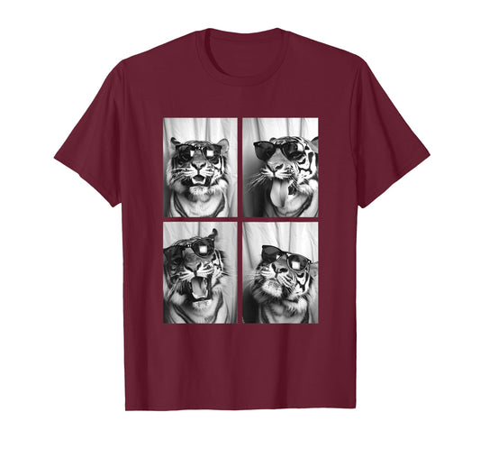Cute Tigers with Sunglasses Cool Feline Animals Photo Booth T-Shirt