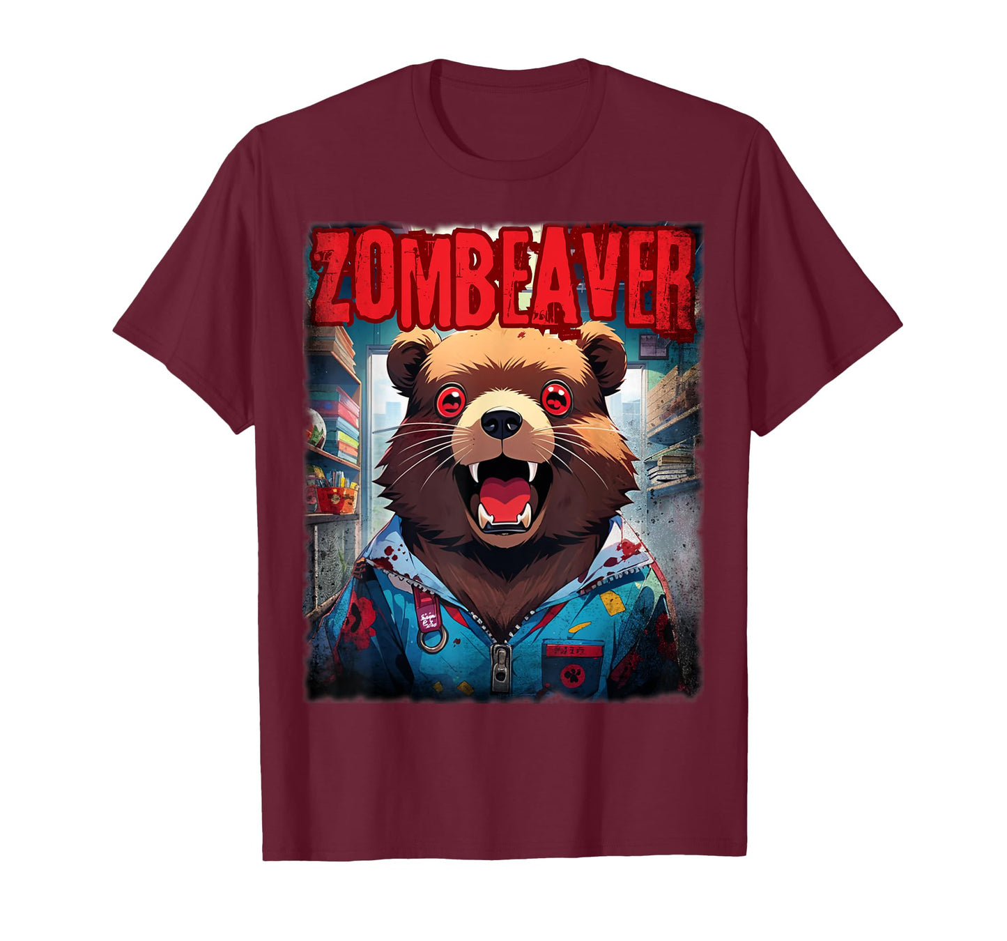Cute Zombie Beaver Zombeaver Scary Animal For Halloween T-Shirt