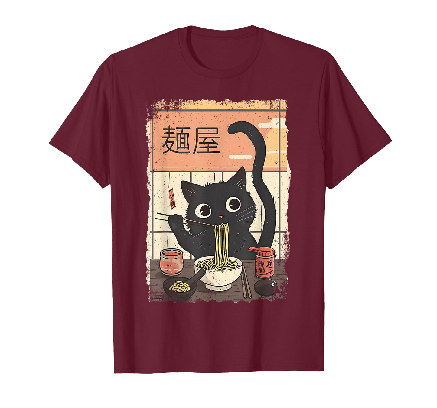 Cat Ramen Japanese Funny Graphic Art Kawaii Cats Anime Gifts T-Shirt
