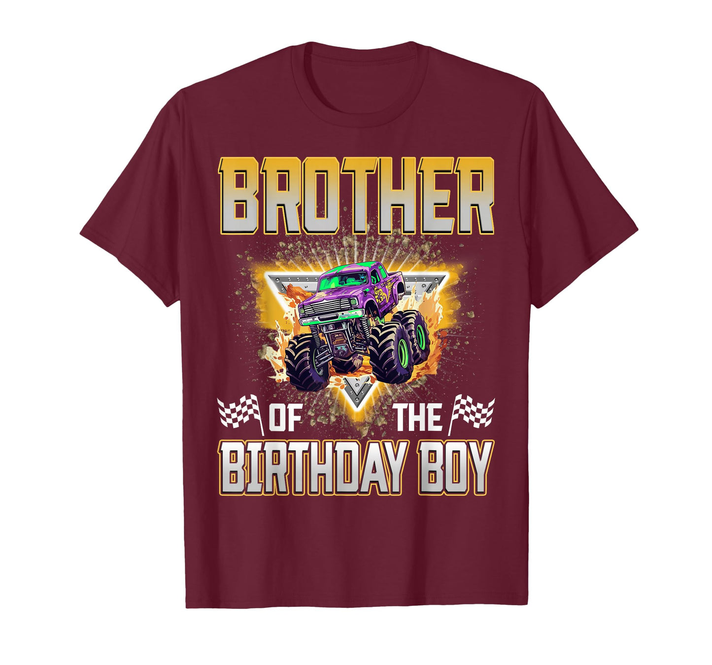 Brother of The Birthday Boy Monster Truck Birthday Family T-Shirt