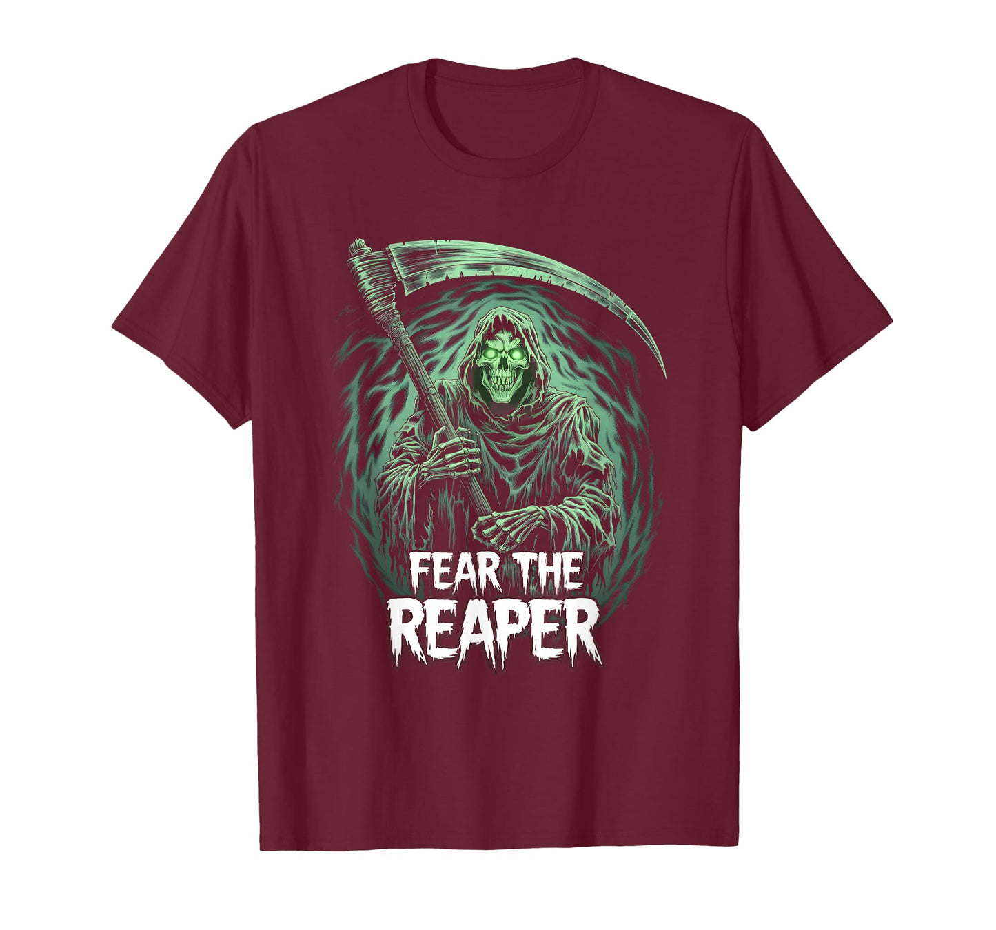 Grim Reaper Fear the Reaper Swirling Fog Art Horror Fans T-Shirt