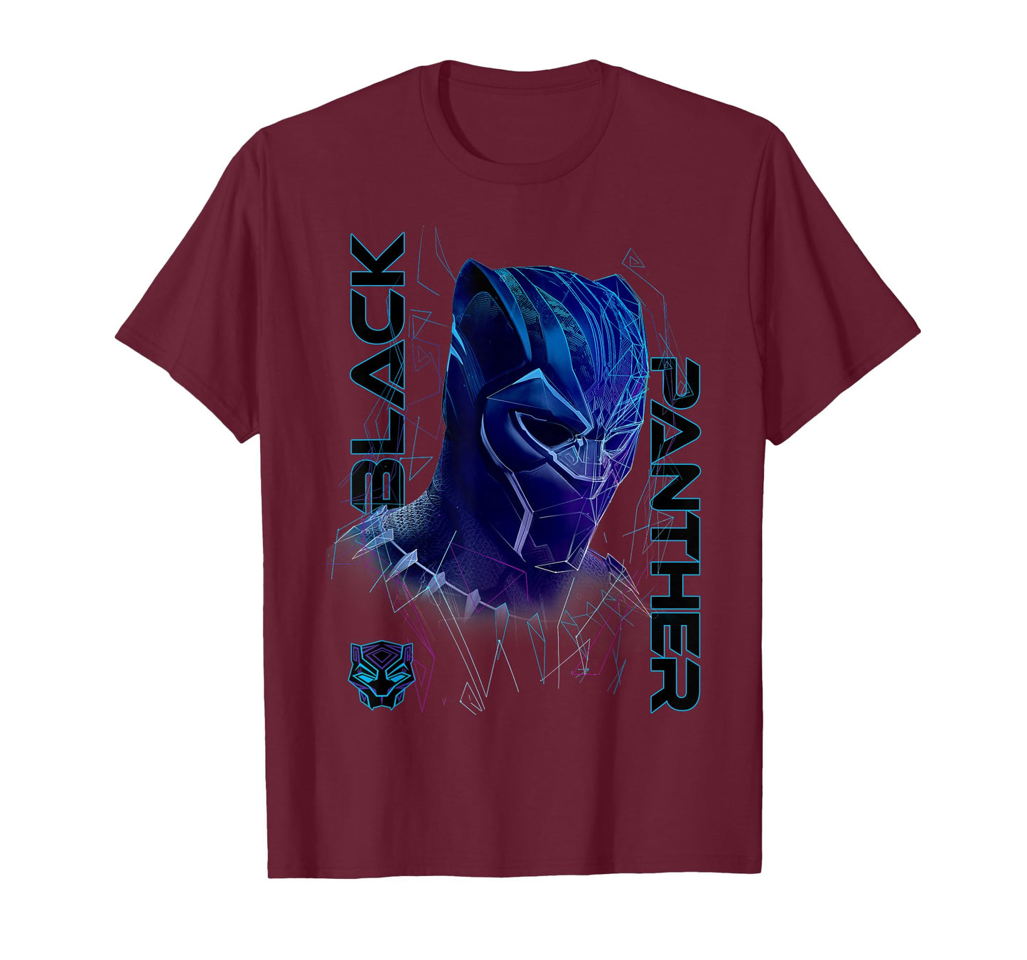 Marvel Black Panther Movie Geo Tech Purple Portrait T-Shirt T-Shirt