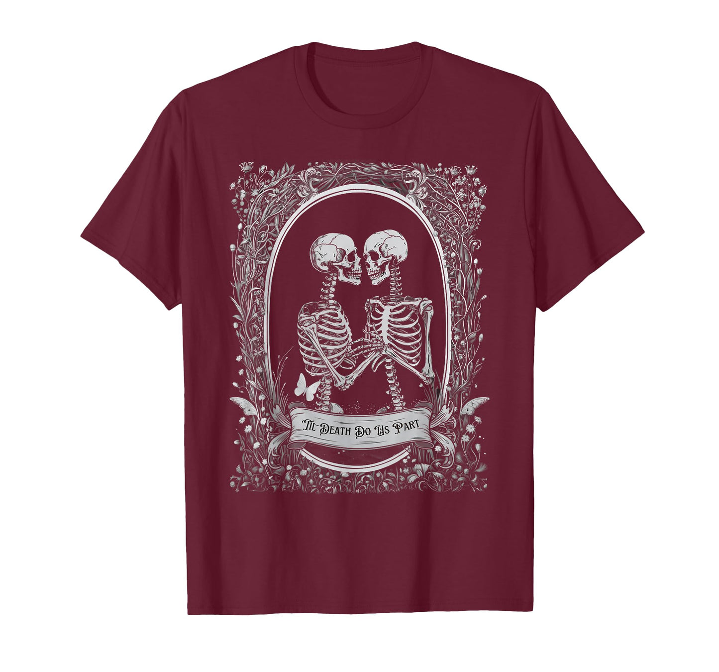 Till Death Do Us Part Spooky Season Happy Halloween Skeleton T-Shirt
