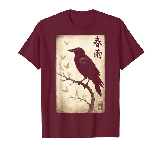 Japanese Crow Raven Art T-Shirt