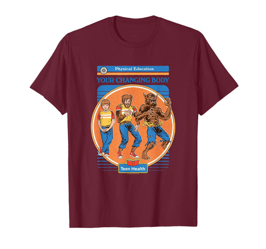 Steven Rhodes Your Changing Werewolf Body Retro Dark Humor T-Shirt