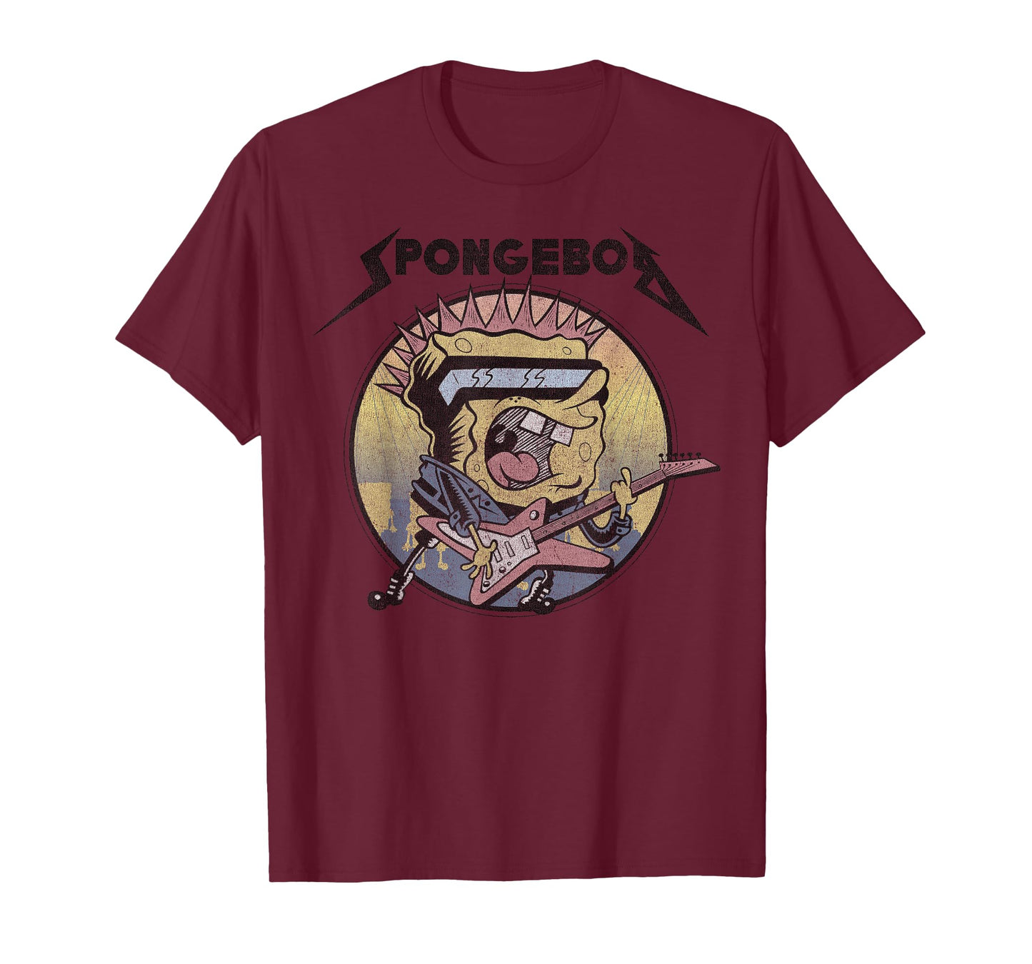 SpongeBob SquarePants Heavy Metal Rock Short Sleeve T-Shirt