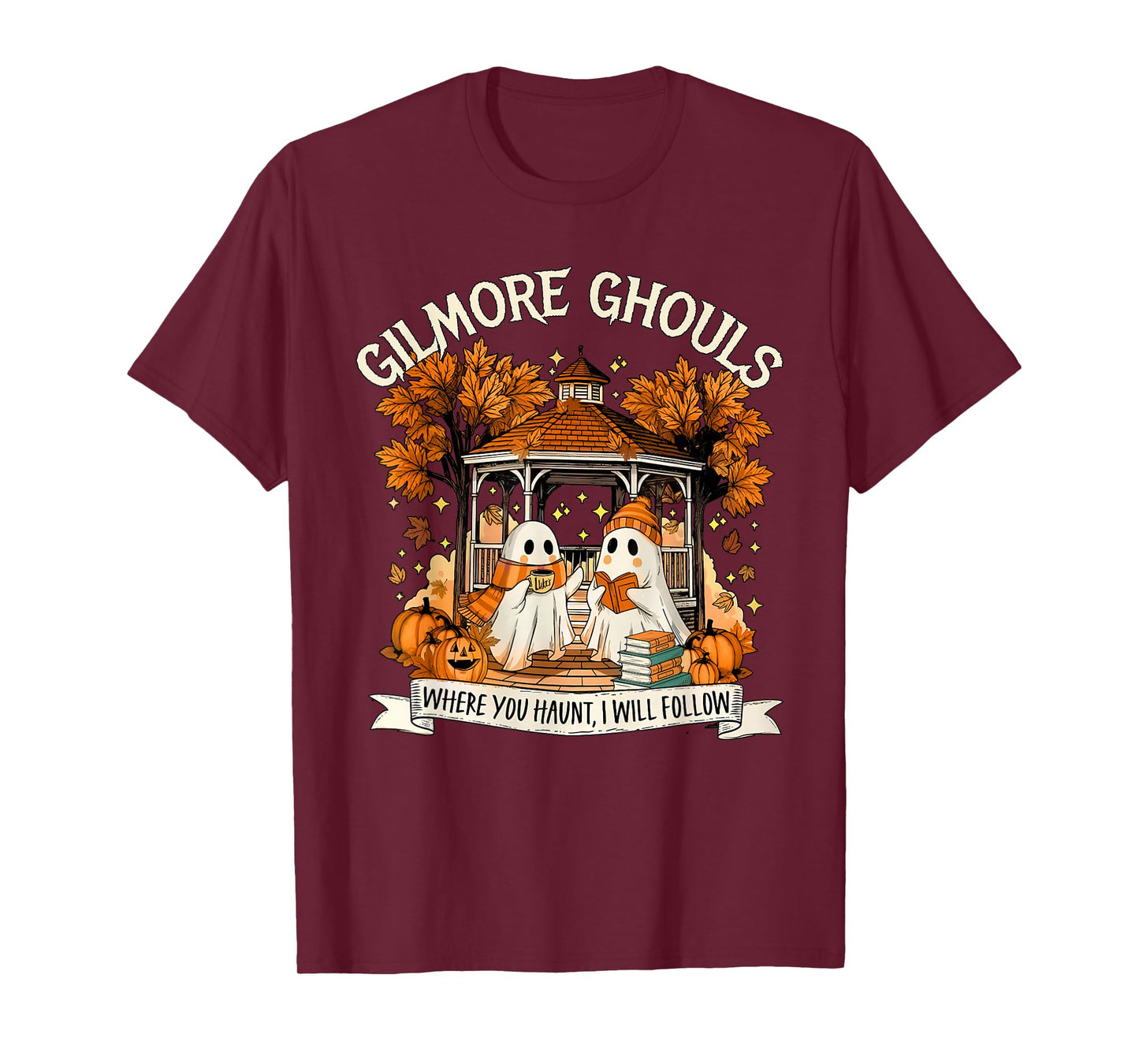 Gilmore Ghouls Halloween Spooky Fall Ghosts Coffee Lover Tee T-Shirt