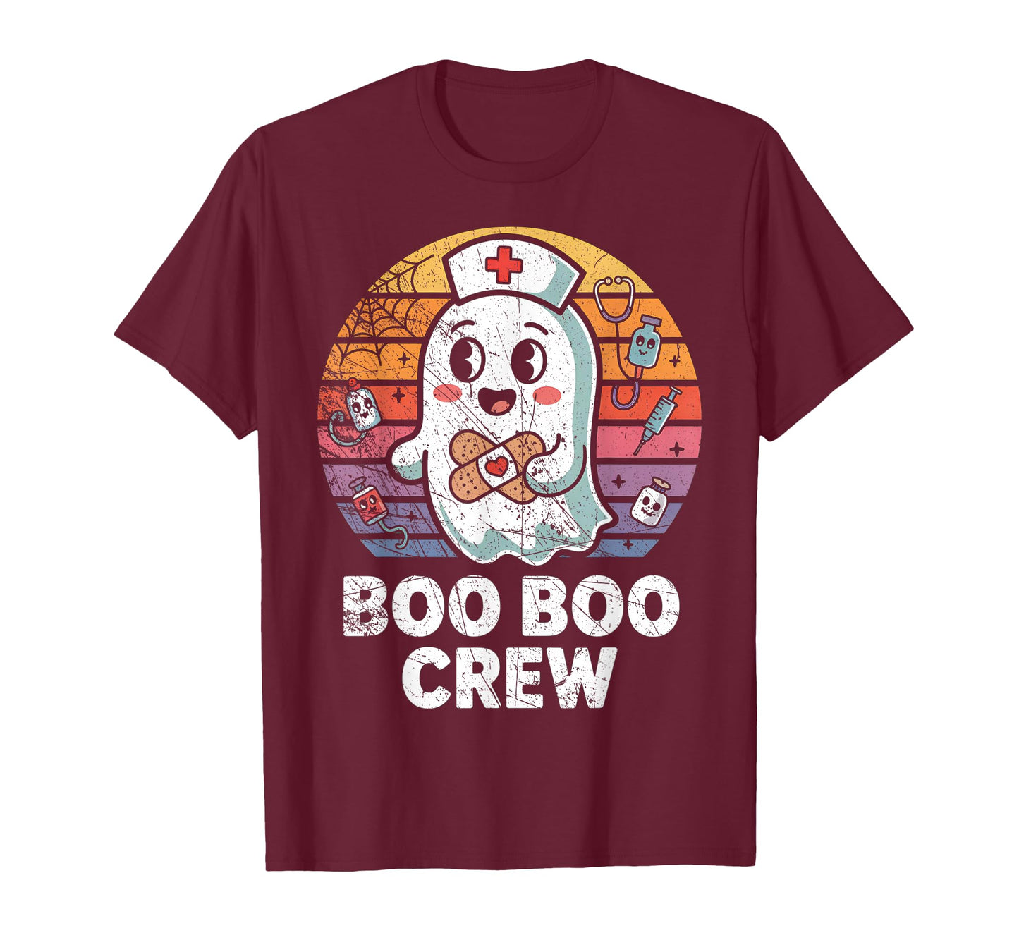 Vintage Retro Boo Boo Crew Nurse Halloween Nurses T-Shirt