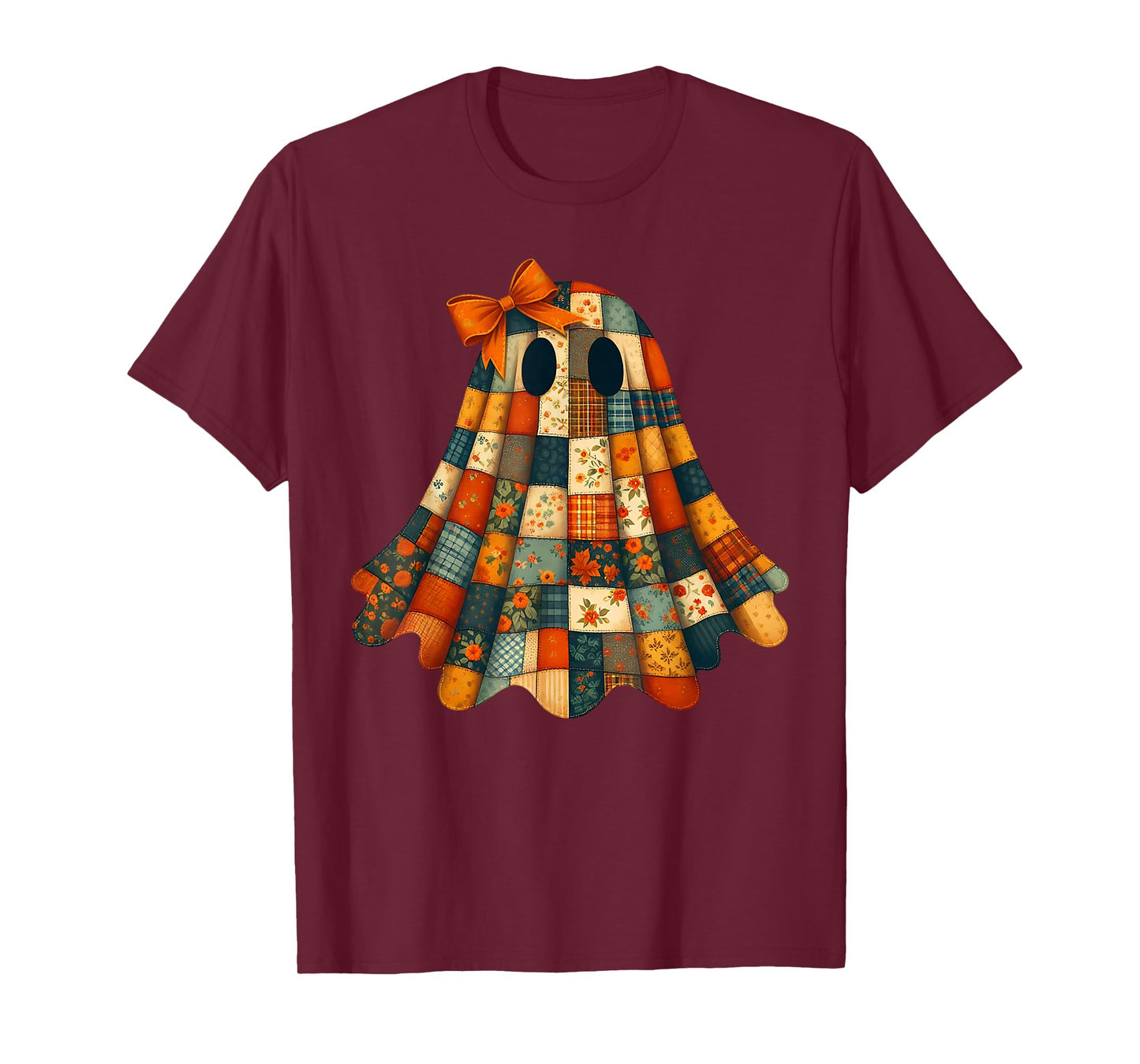 Patchwork Ghost Quilters Fall Quilting Sewers Halloween T-Shirt