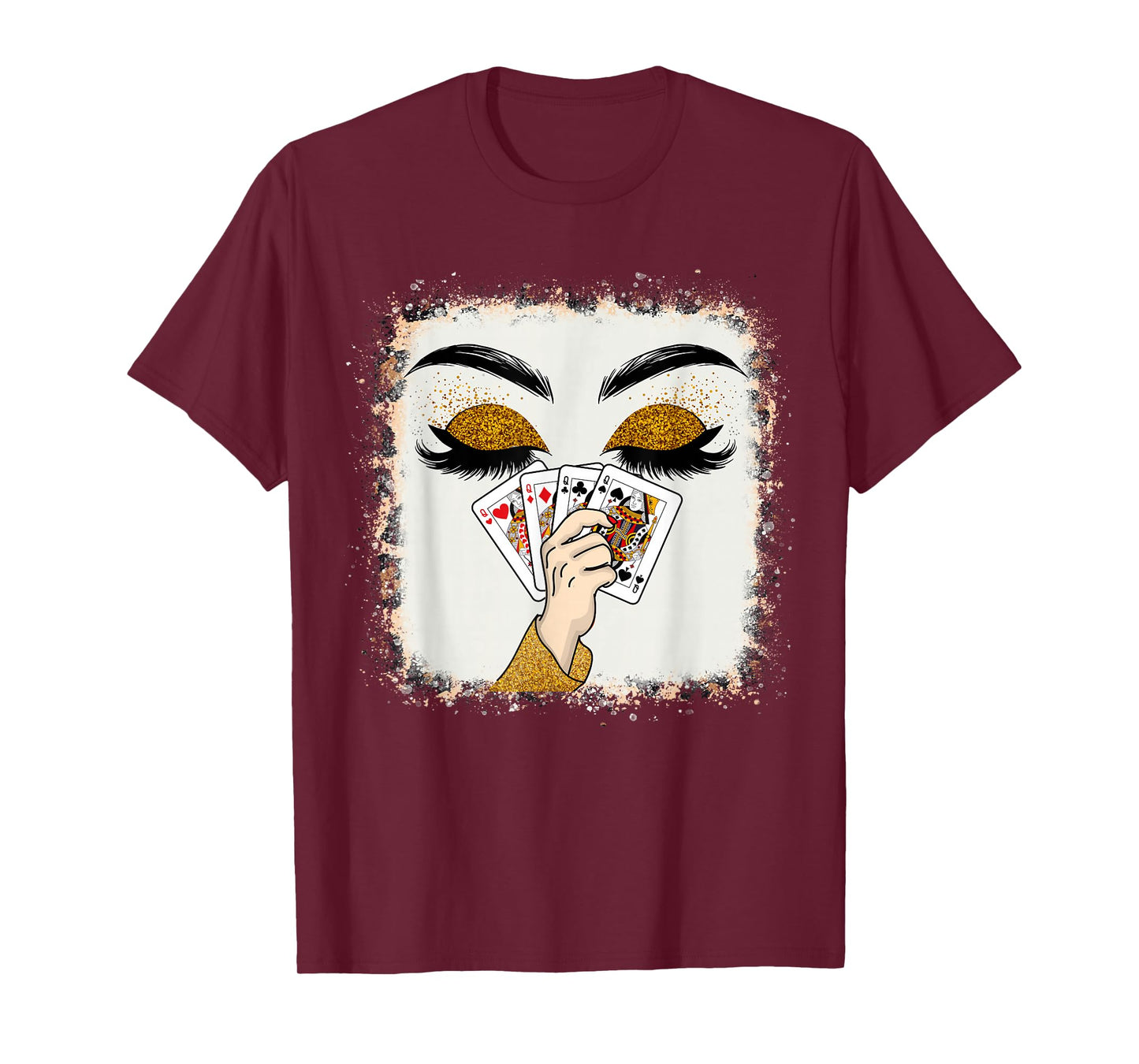 Womens All Queens Playing Her Hand Card Game Casino T-Shirt