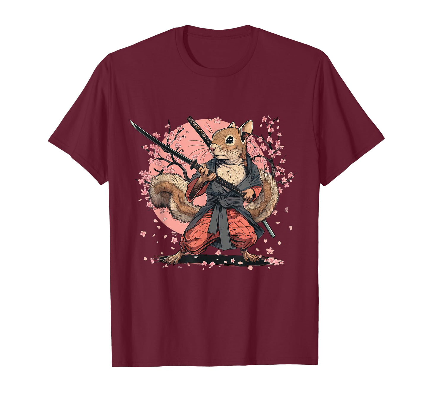Samurai Squirrel Sakura Japanese Art Japanese Ninja Squirrel T-Shirt