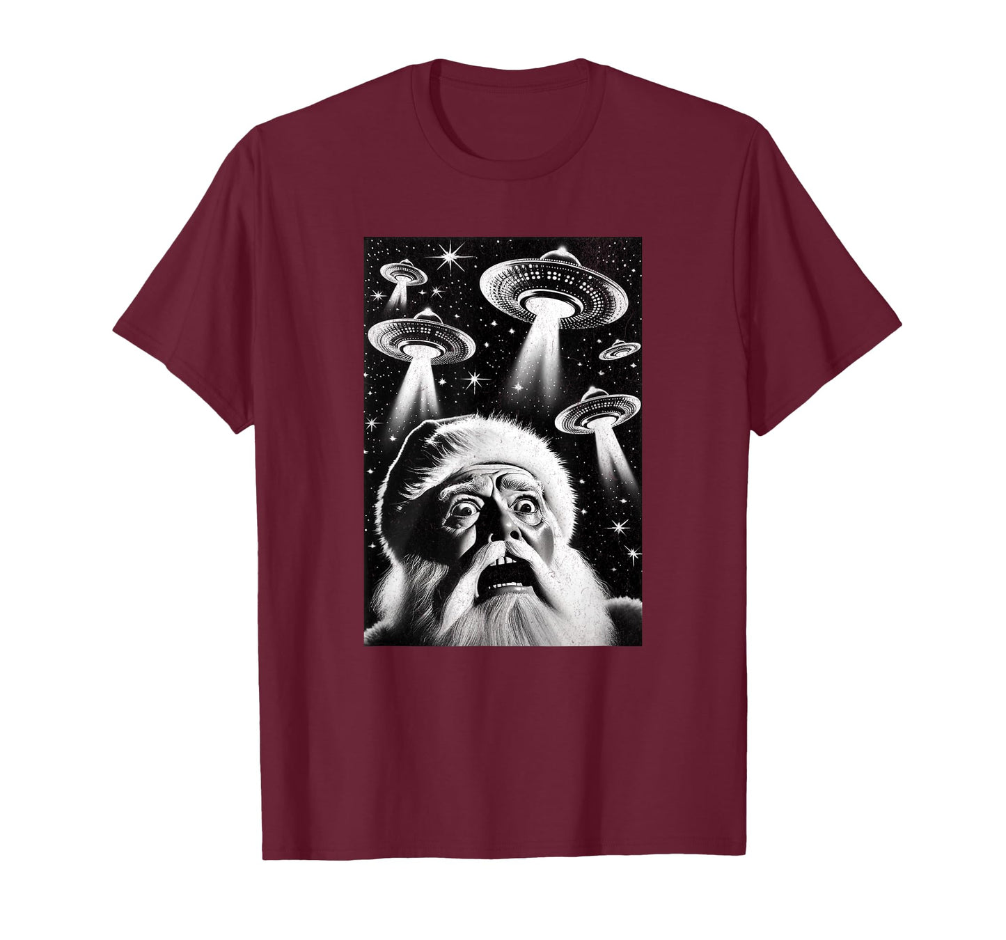 Santa UFO | Funny Invasion Meme Alien Santa Claus UFO Selfie T-Shirt