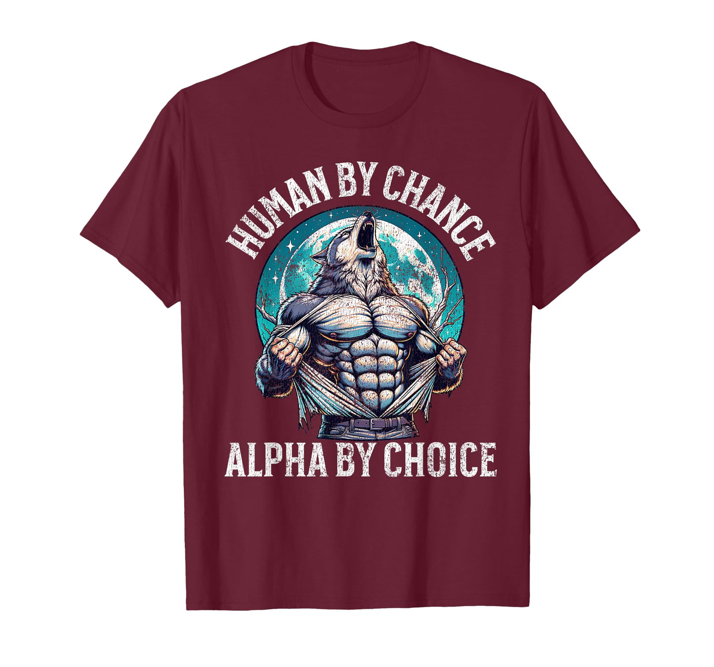 Human By Chance Alpha By Choice Alpha Wolf Meme Funny Sigma T-Shirt