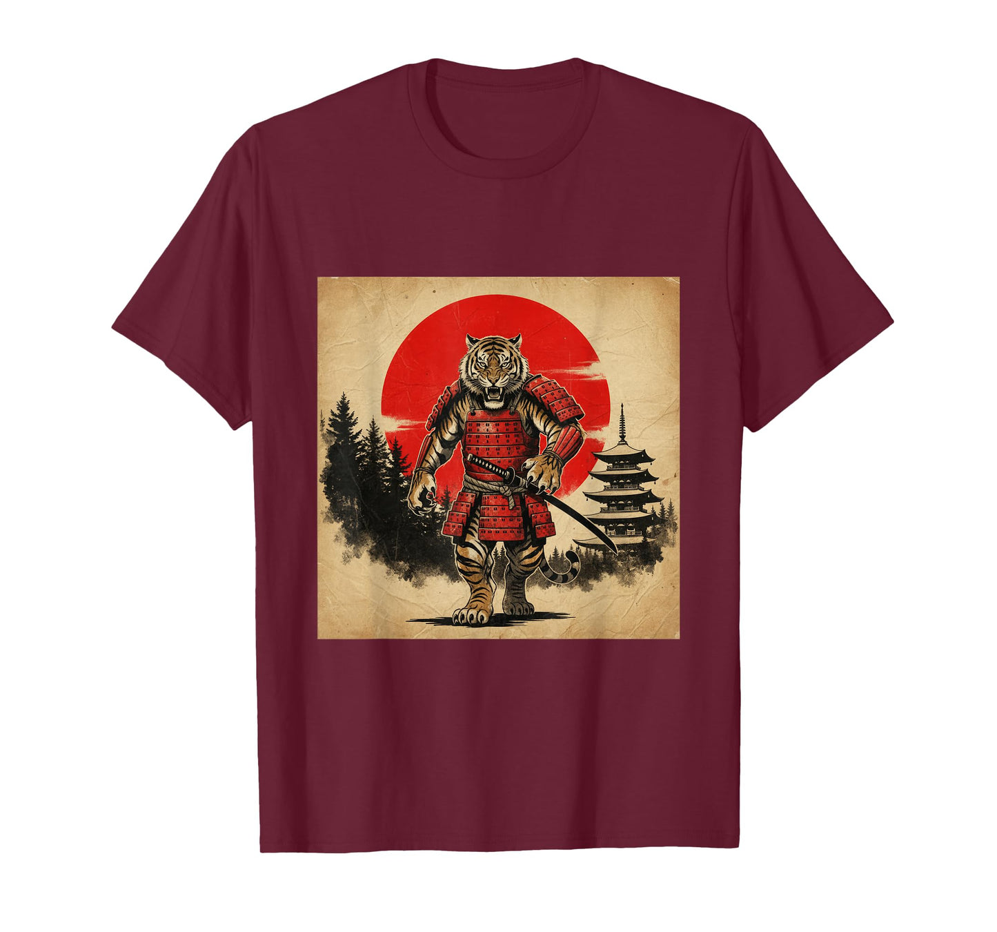 Samurai Tiger Warrior Japanese Mythology Art T-Shirt