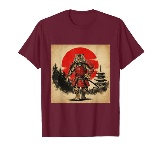 Samurai Tiger Warrior Japanese Mythology Art T-Shirt