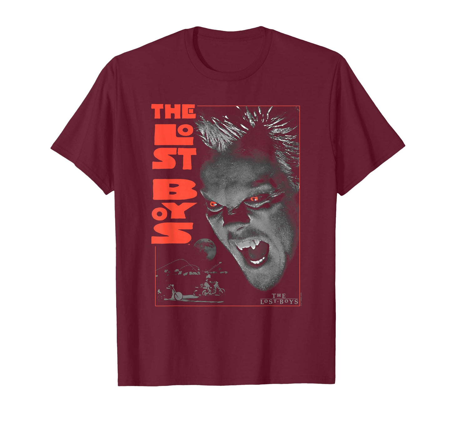 Warner Bros. The Lost Boys Fun to Be a Vampire Poster T-Shirt - Boys, Horror Enthusiasts, Halloween Lovers - Black - Unisex - Short Sleeve - Small