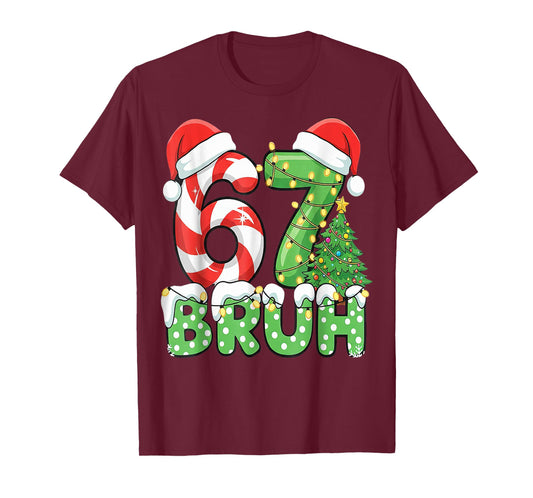 Six Seven 67 Funny Santa Bruh Christmas Meme T-Shirt