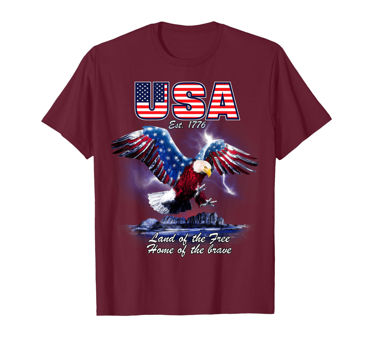 USA Patriotic American Eagle T-Shirt for Women Kids Men